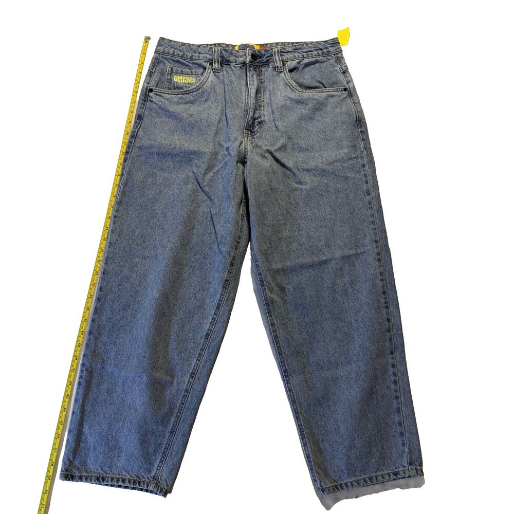 Chubbies Relaxed Fit Jeans Mens 32 Blue Denim Wide Leg Baggy Skater Cargo